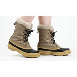 Vintage Sorel Kaufman Canada 1964 Premium Leather Pac Boots Women’s 7 Brown Fur